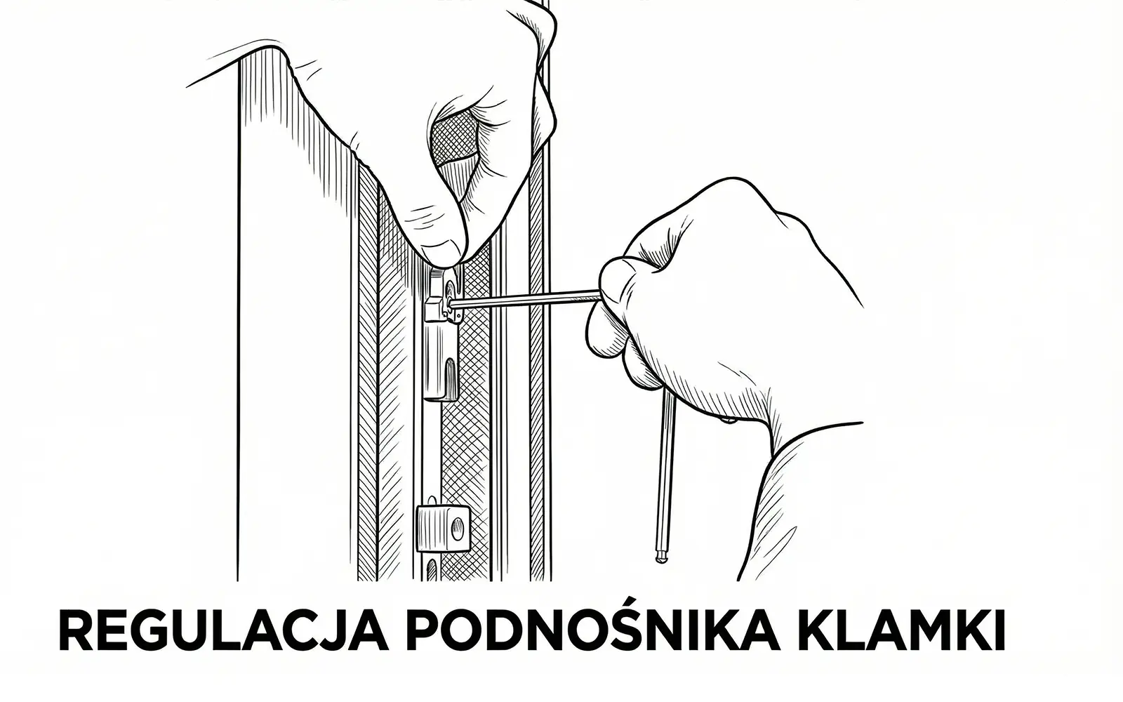 regulacja podnośnika klamki w oknie